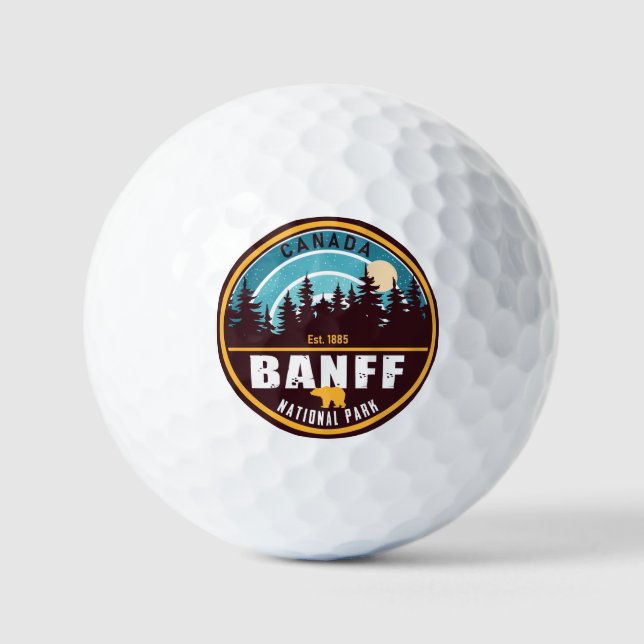 Banff NP Canada Rocky Mountains Vintage Souvenirs Golf Balls (Front)