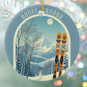 Banff Sunshine Village Canada ski souvenir  Ceramic Ornament