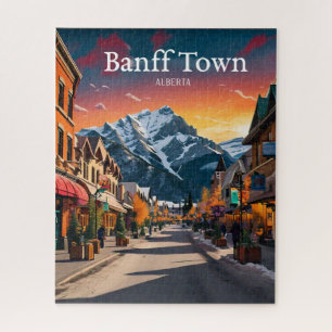 Banff Town Alberta Travel Vintage Retro Jigsaw Puzzle