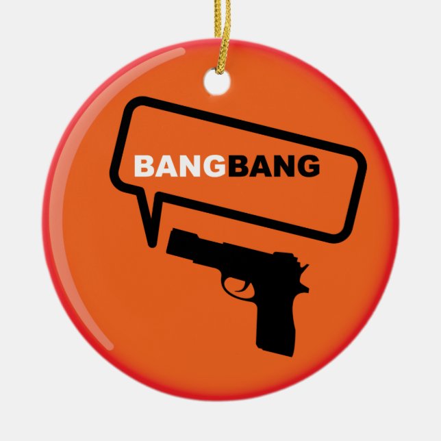 Bang Bang Ceramic Ornament (Front)