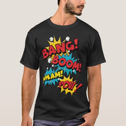 Bang Boom Pow Wham Comic amadeus horseshoe  T_Shirt