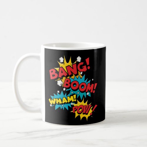 Bang Boom Pow Wham Comic Bubbles Coffee Mug