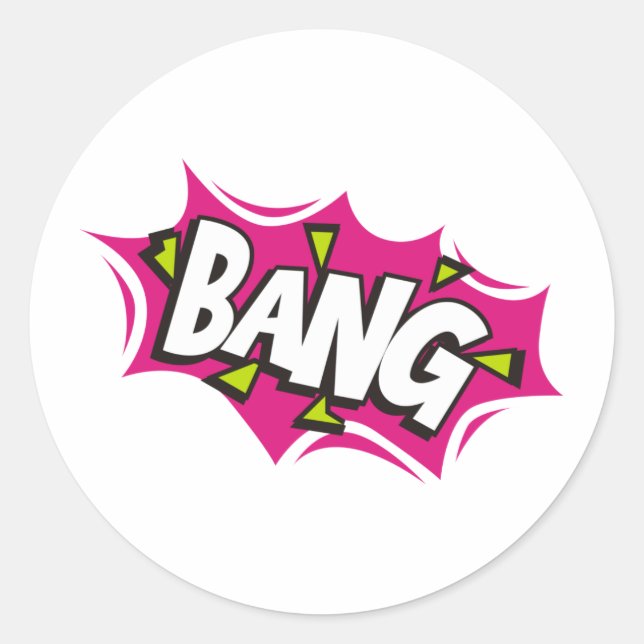 Bang Cartoon Pow Zap Classic Round Sticker (Front)