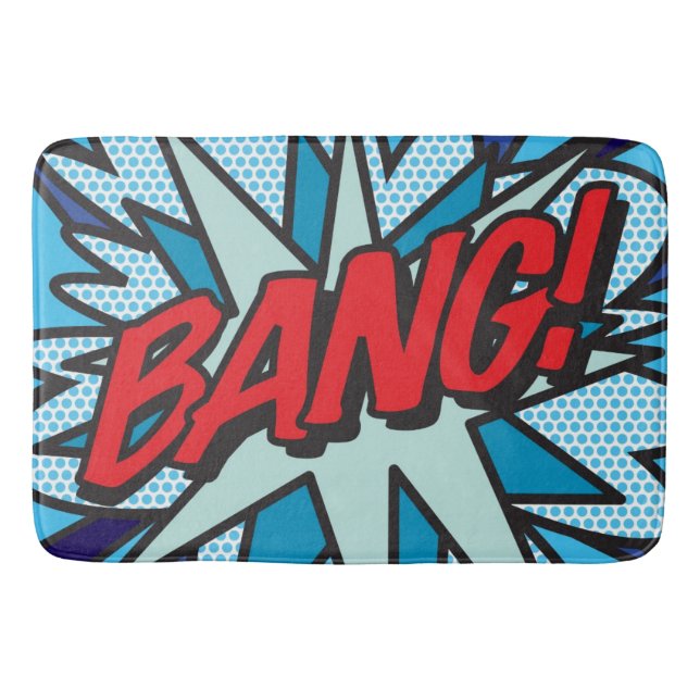 BANG Fun Modern Comic Book Pop Art Bathroom Mat (Front)