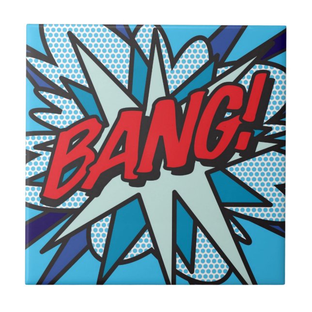 BANG Fun Retro Comic Book Pop Art Ceramic Tile (Front)