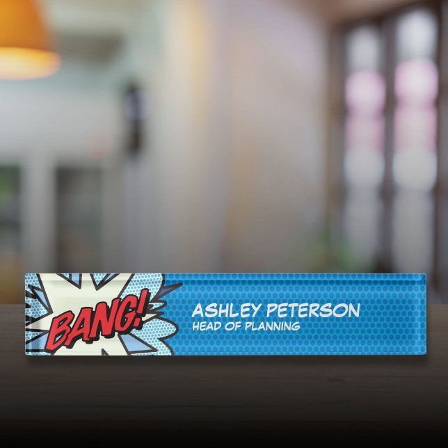 BANG Fun Retro Comic Book Pop Art Desk Name Plate (BANG Fun Retro Comic Book Pop Art Desk Name Plate)