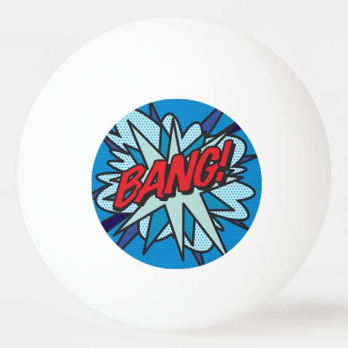 BANG Fun Retro Comic Book Pop Art Ping Pong Ball