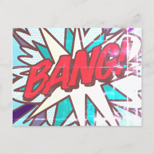 BANG Fun Retro Comic Book Pop Art Postcard