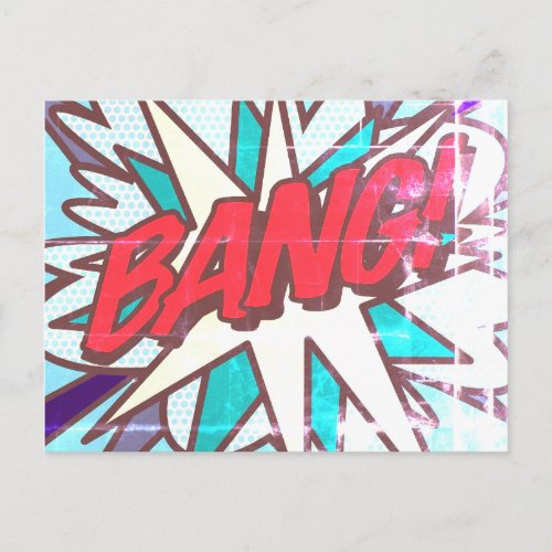 BANG Fun Retro Comic Book Pop Art Postcard