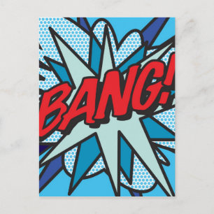 BANG Fun Retro Comic Book Pop Art Postcard