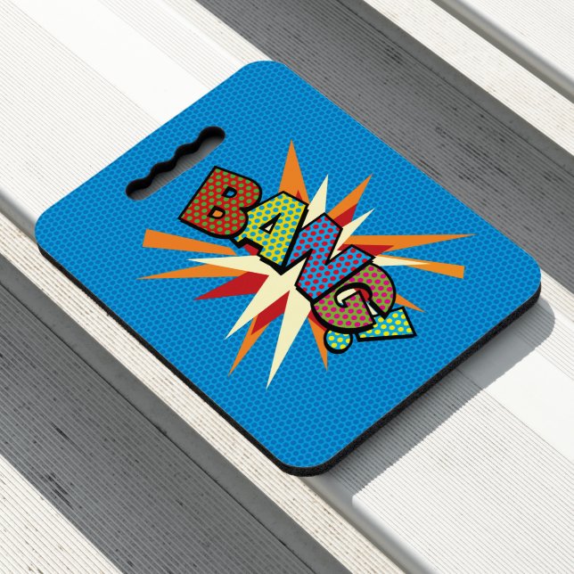 BANG Fun Retro Comic Book Pop Art Seat Cushion (In Situ)