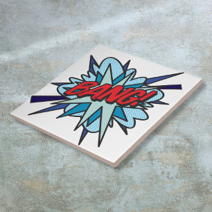 BANG Fun Retro Comic Book Pop Art Tile