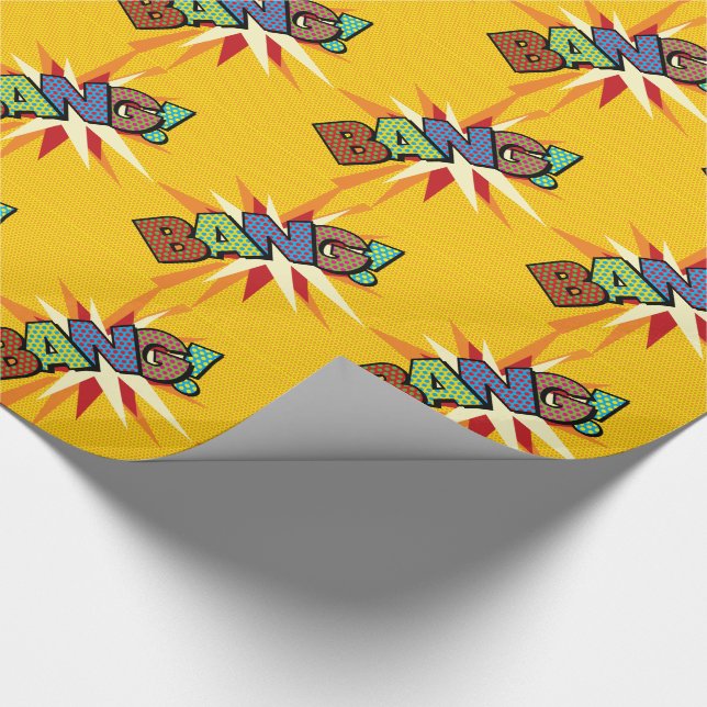 BANG Fun Retro Comic Book Pop Art Wrapping Paper (Corner)