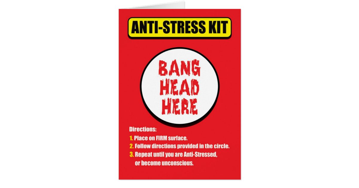 Bang Head Here Anti-Stress Card | Zazzle