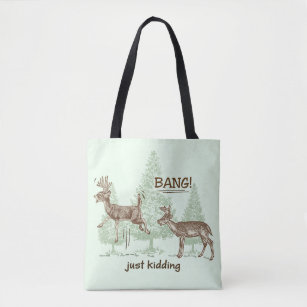 Elk in a Row Deer Hunter Hunting Grocery Travel Reusable Tote Bag 