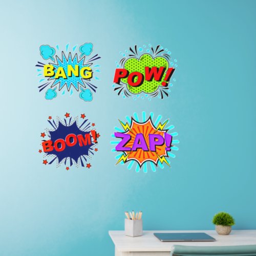 Bang Pow Boom Zap  Pop Art   36 Wall Decal