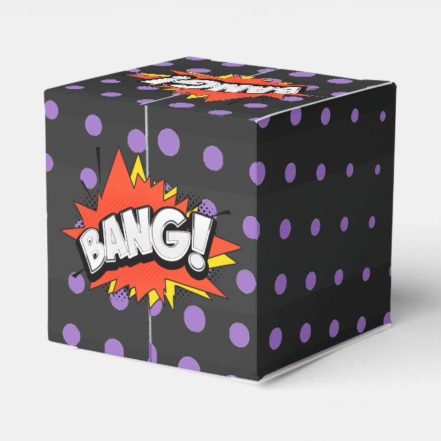 Bang Retro Action Comic Book Bubble Favor Boxes (Back Side)