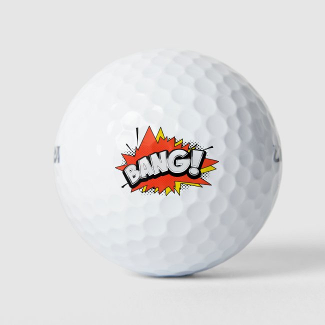 Bang Retro Action Comic Book Bubble Golf Balls