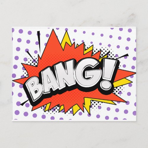 Bang Retro Action Comic Book Bubble Postcard