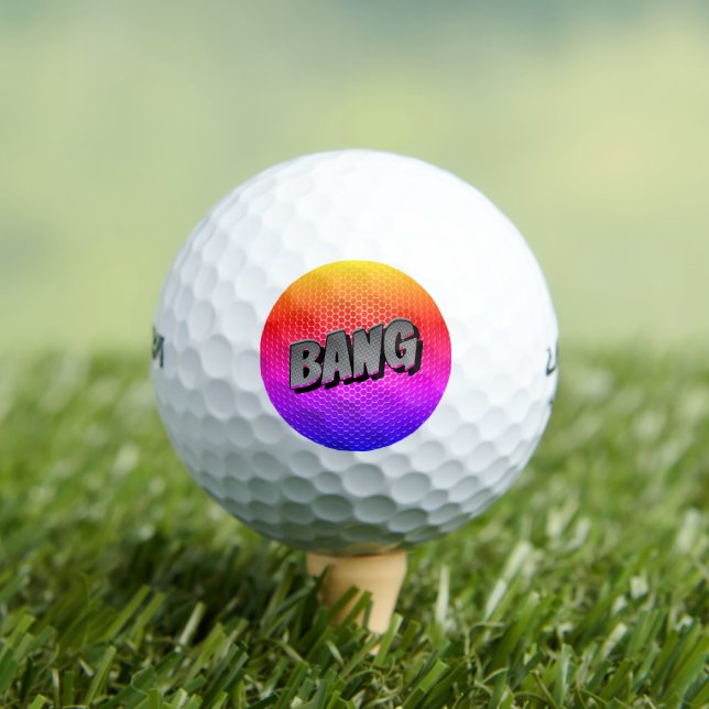 Bang! Retro Comic Pop Art Golf Balls (Insitu Tee)