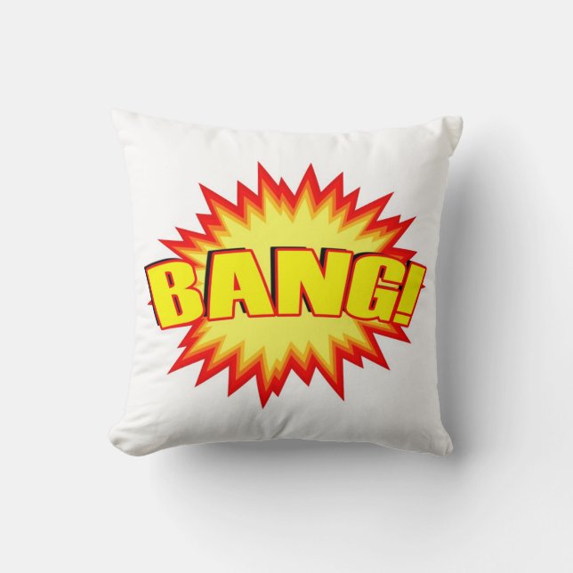 Bang! Throw Pillow (Front)