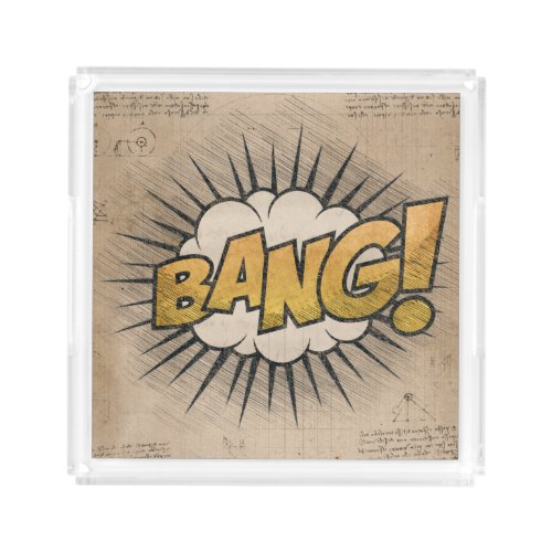 BANG Vintage Comic Book Steampunk Pop Art Acrylic Tray