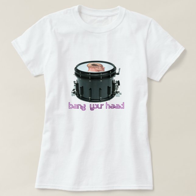 "Bang Your Head" Snare Drum Baby Doll Tee (Design Front)
