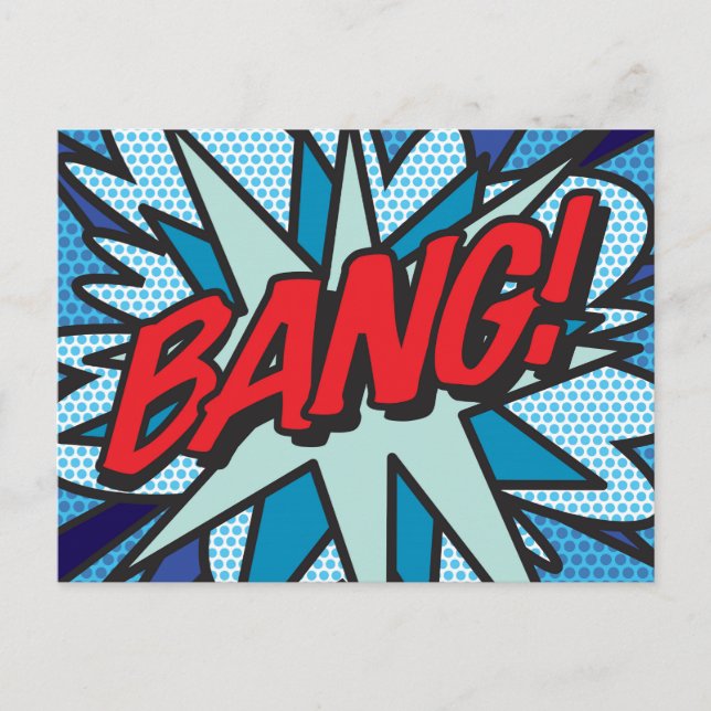 BANG Your Message Speech Bubble Fun Retro Announcement Postcard (Front)