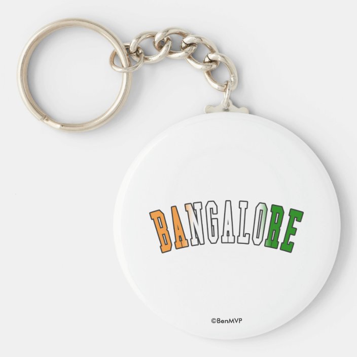 Bangalore in India National Flag Colors Key Chain