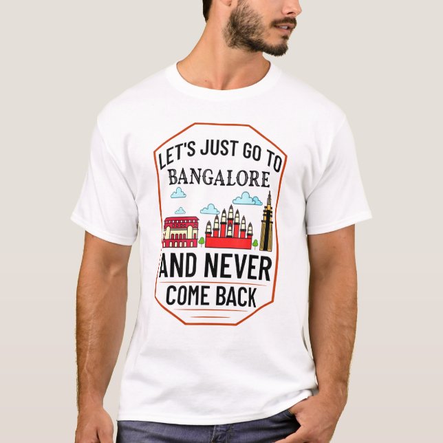 Bangalore India City Skyline Map Travel 10 T-Shirt (Front)