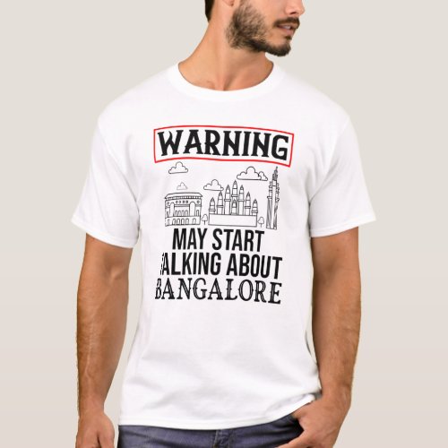Bangalore India City Skyline Map Travel 15 T_Shirt