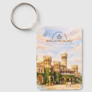 Bangalore Palace India Watercolor Travel Memory Keychain
