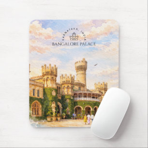 Bangalore Palace India Watercolor Travel Memory Mouse Pad