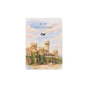Bangalore Palace India Watercolor Travel Memory Passport Holder