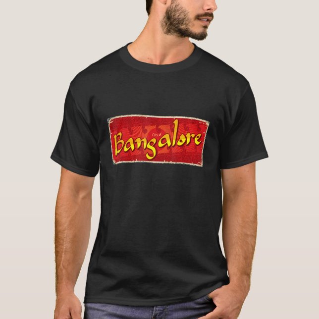 Bangalore  Retro Vintage City Sign T-Shirt (Front)