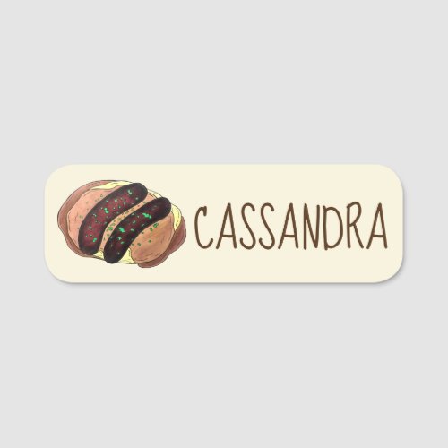 Bangers and Mash British Pub Food Sausage Potatoes Name Tag