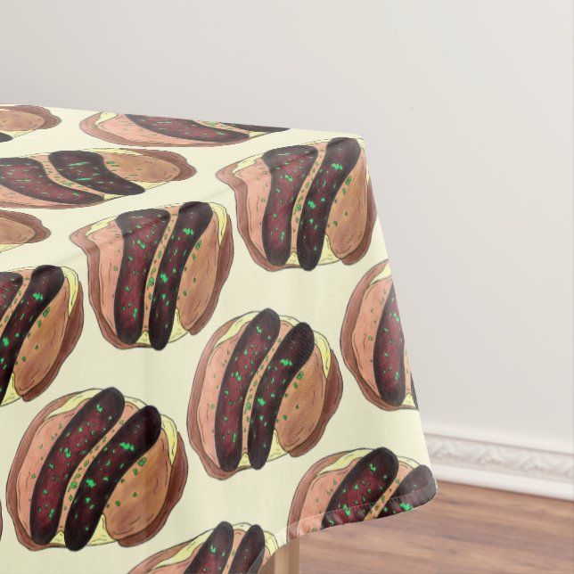 Bangers and Mash British Pub Food Sausage Potatoes Tablecloth (In Situ)