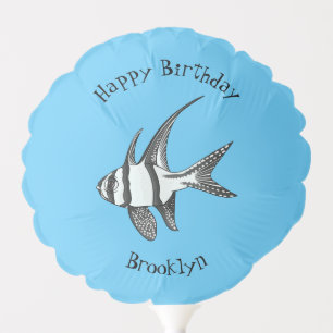 Banggai cardinalfish cartoon illustration   balloon