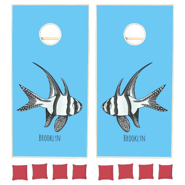 Banggai cardinalfish cartoon illustration  cornhole set (Set)