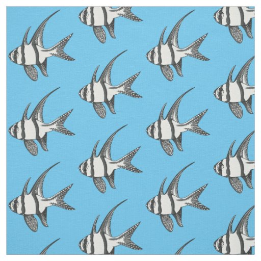 Banggai cardinalfish cartoon illustration  fabric