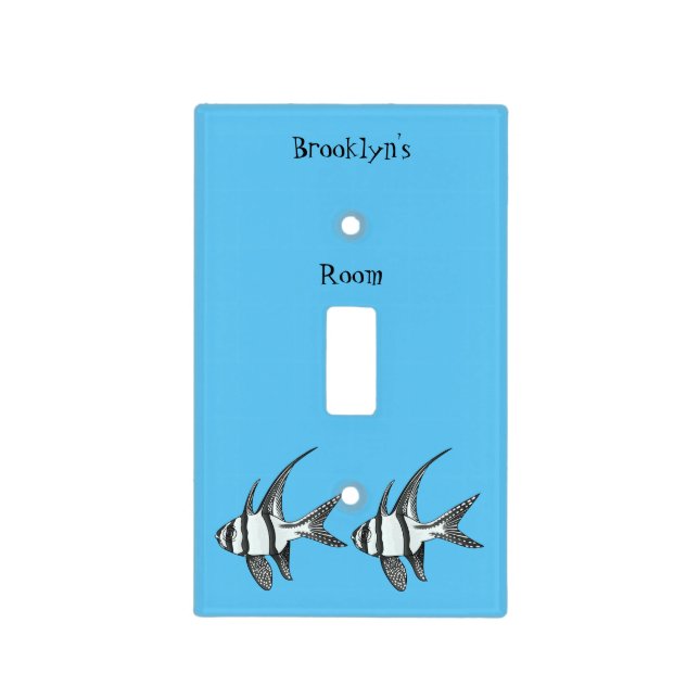 Banggai cardinalfish cartoon illustration  light switch cover (Front)