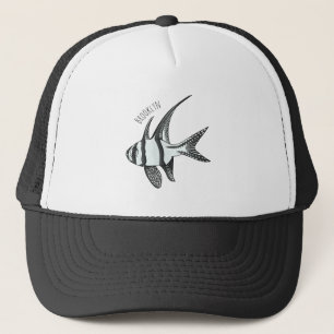 Banggai cardinalfish cartoon illustration trucker hat