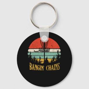 Bangin Chains Retro Disc Golf Frisbee Sport Keychain
