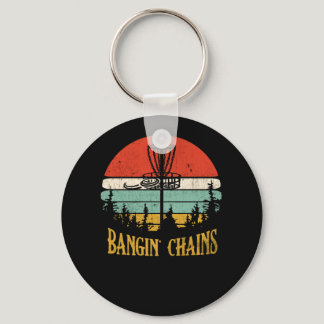 Bangin Chains Retro Disc Golf Frisbee Sport Keychain