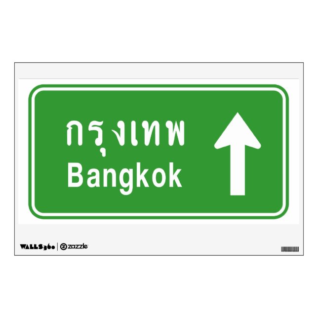 Bangkok Ahead ⚠ Thai Highway Traffic Sign ⚠ Wall Sticker (Front)