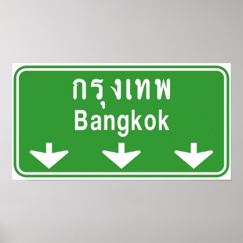 Bangkok Ahead Watch Out  Thailand Traffic Sign 