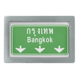 Bangkok Ahead Watch Out! ⚠ Thailand Traffic Sign ⚠ Belt Buckle