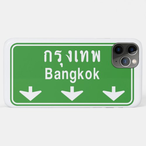 Bangkok Ahead Watch Out  Thailand Traffic Sign  iPhone 11 Pro Max Case