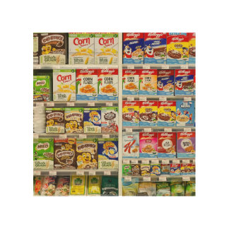 Bangkok Cereal Shelves: Foodland Editorial Wood Wall Art