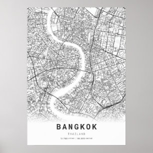 Bangkok City Map Poster